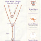 Peora Minimalist Rose Gold CZ Two Layer Necklace