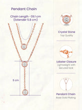 Peora Minimalist Rose Gold CZ Two Layer Necklace
