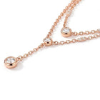 Peora Minimalist Rose Gold CZ Two Layer Necklace