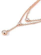 Peora Minimalist Rose Gold CZ Two Layer Necklace