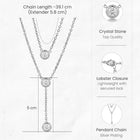 Peora Minimalist Silver CZ Double Layer Necklace
