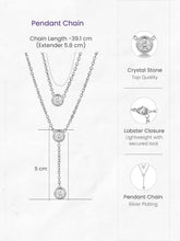 Peora Minimalist Silver CZ Double Layer Necklace