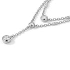 Peora Minimalist Silver CZ Double Layer Necklace