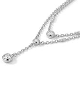 Peora Minimalist Silver CZ Double Layer Necklace