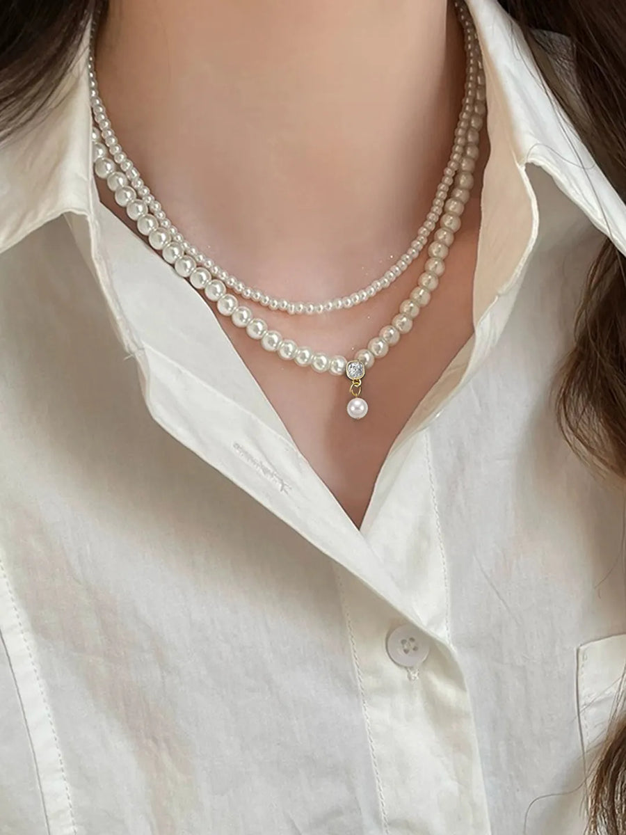 Peora Pearl Harmony Layered Necklace - Gold
