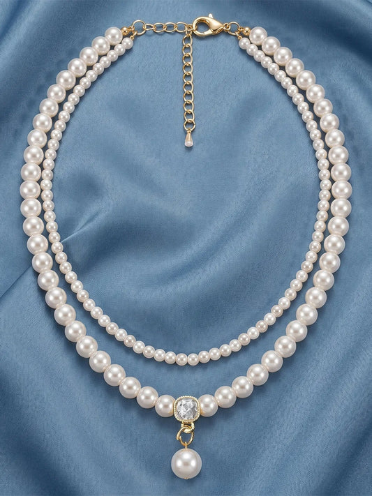Peora Pearl Harmony Layered Necklace - Gold