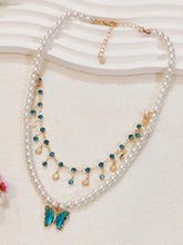 Peora Butterfly Pearl Bliss Layer Necklace - Gold