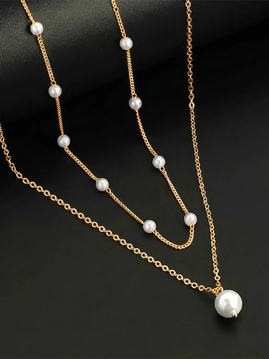 Peora Pearl Rhapsody Layered Necklace - Gold