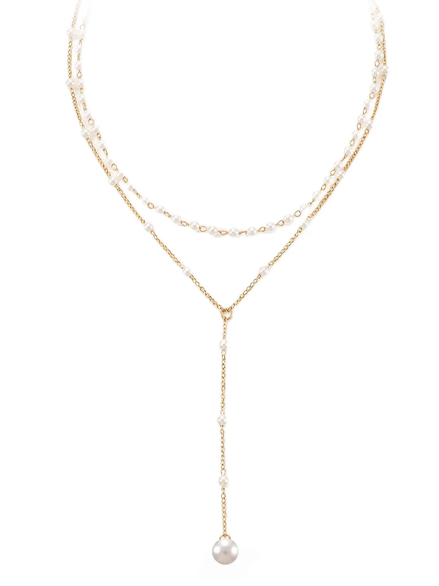 Peora Pearl Serenity Layer Necklace - Gold