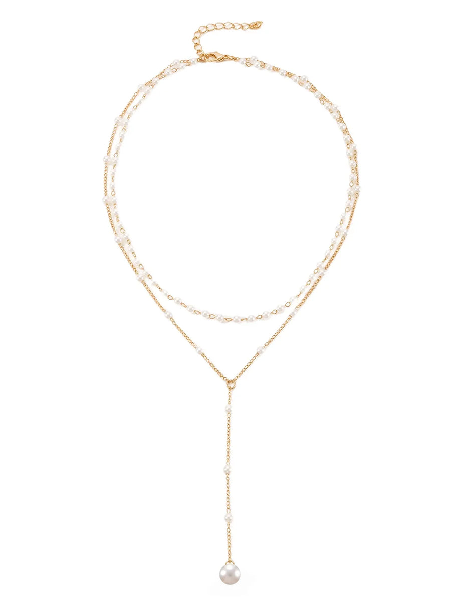 Peora Pearl Serenity Layer Necklace - Gold