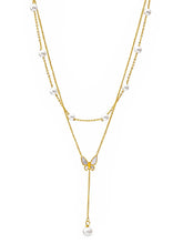 Peora Pearl Harmony Drop Necklace - Gold