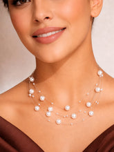Peora Pearl Symphony Layer Necklace - Silver