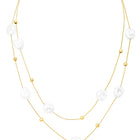 Gold Plated Baroque Pearl Layered Necklace