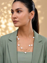 Gold Plated Baroque Pearl Layered Necklace