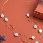 Gold Plated Baroque Pearl Layered Necklace
