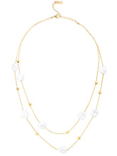 Gold Plated Baroque Pearl Layered Necklace