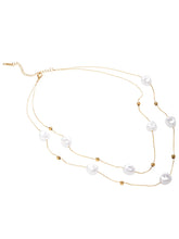 Gold Plated Baroque Pearl Layered Necklace