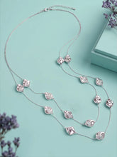 Rhodium Plated Baroque Pearl Layered Necklace