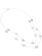 Rhodium Plated Baroque Pearl Layered Necklace