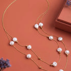 Gold Plated Pearl Orbit Necklace