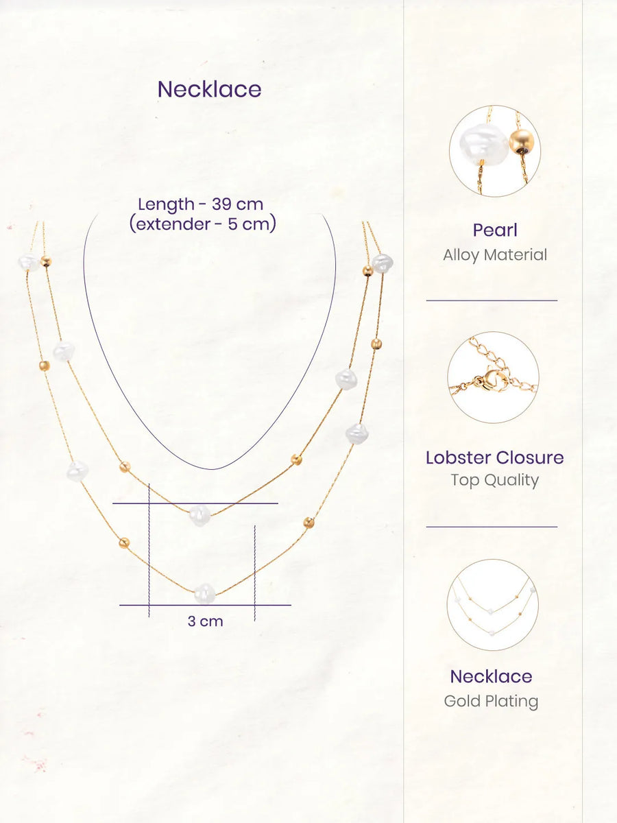 Gold Plated Pearl Orbit Necklace