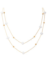 Gold Plated Pearl Orbit Necklace