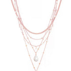 Rose Gold Layered Pearl Drop Necklace