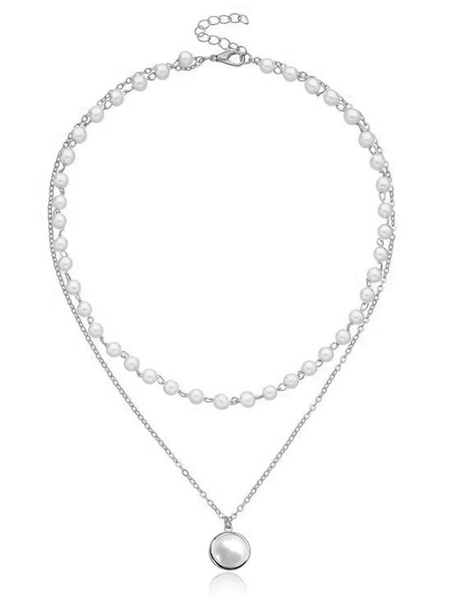 Pearl Cascade Double Chain Pendant