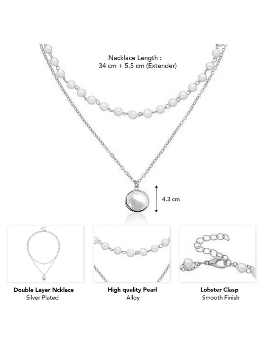 Pearl Cascade Double Chain Pendant
