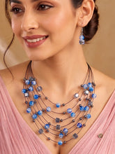 Peora Ocean Cascade Necklace Set - Silver