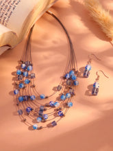 Peora Ocean Cascade Necklace Set - Silver