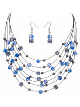 Peora Ocean Cascade Necklace Set - Silver