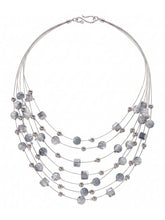 Peora Moonbeam Cascade Necklace Set - Silver
