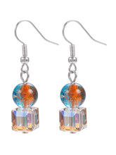 Peora Multicolor Cascade Necklace Set - Silver