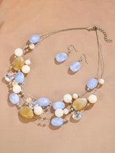 Peora Ocean Mist Bead Necklace Set - Silver