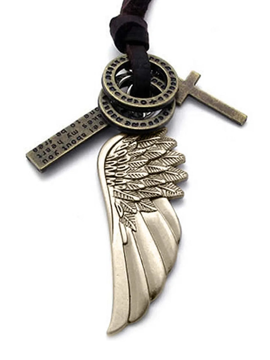 Angel Wing Cross Pendant – Spiritual Fashion Jewellery by Peora

