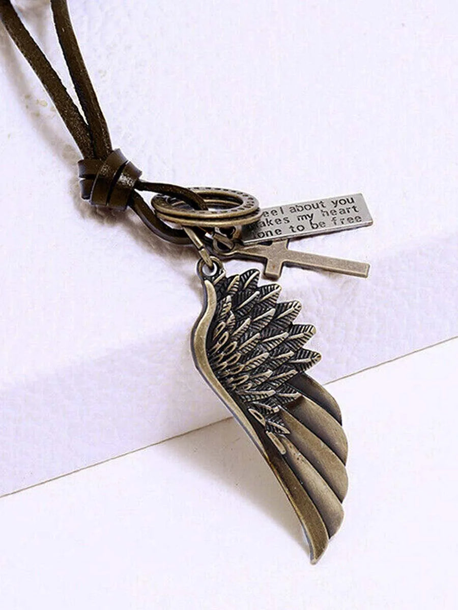 Angel Wing Cross Pendant – Spiritual Fashion Jewellery by Peora

