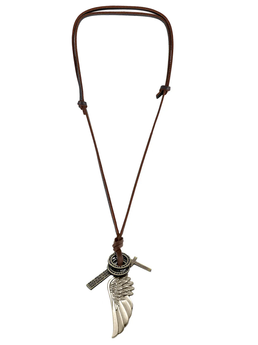 Angel Wing Cross Pendant – Spiritual Fashion Jewellery by Peora

