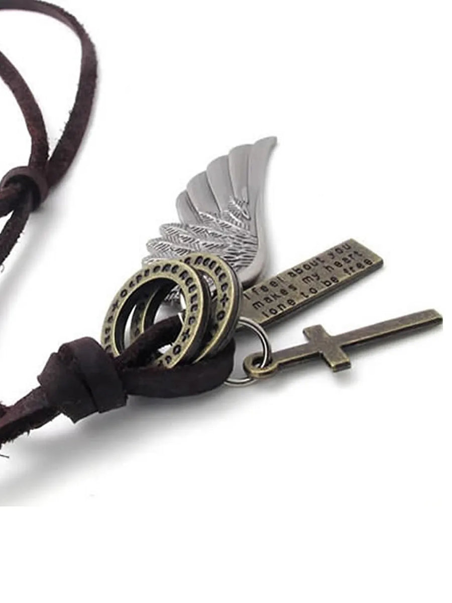 Angel Wing Cross Pendant – Spiritual Fashion Jewellery by Peora

