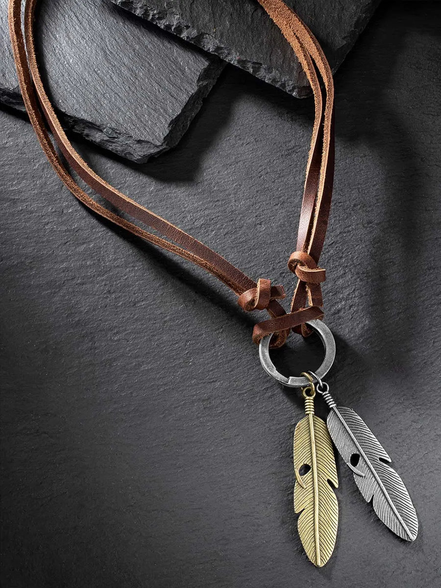 Vintage Feather Necklace – Boho Fashion Jewellery by Peora

