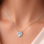 Peora Heart CZ Celeste Solitaire Pendant - Silver