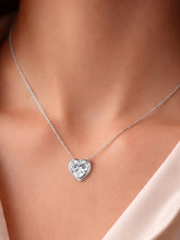 Peora Heart CZ Celeste Solitaire Pendant - Silver