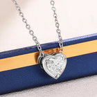 Peora Heart CZ Celeste Solitaire Pendant - Silver