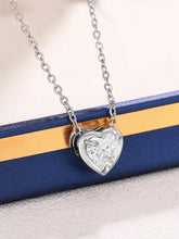 Peora Heart CZ Celeste Solitaire Pendant - Silver