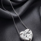 Peora Heart CZ Celeste Solitaire Pendant - Silver