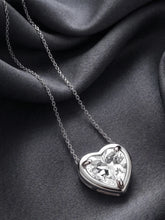 Peora Heart CZ Celeste Solitaire Pendant - Silver