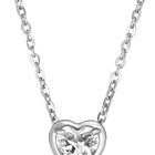 Peora Heart CZ Celeste Solitaire Pendant - Silver
