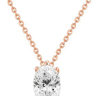 Peora Oval CZ Solitaire Pendant Chain - Rose Gold