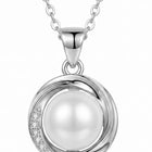 Peora CZ Pearl Swirl Pendant - Silver