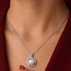 Peora CZ Pearl Swirl Pendant - Silver